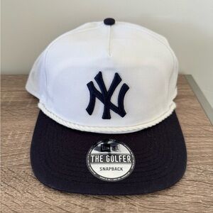 New Era The Golfer New York Yankees Two-Tone White Navy Blue Rope Snapback Hat